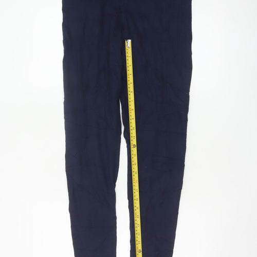 Marks and Spencer Womens Blue Regular Leggings Size 12 Stretch Jersey Trousers