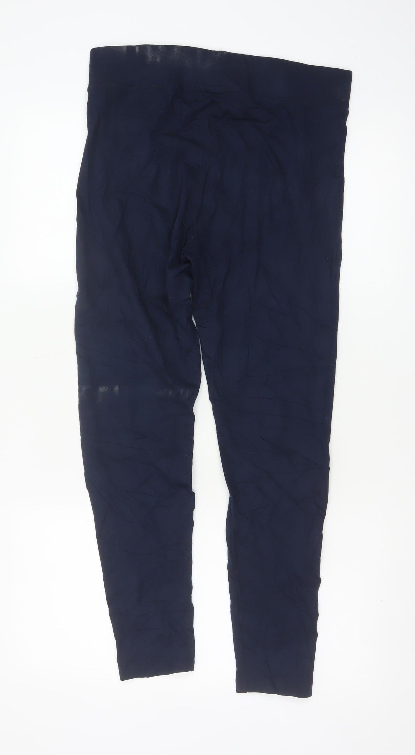 Marks and Spencer Womens Blue Regular Leggings Size 12 Stretch Jersey Trousers