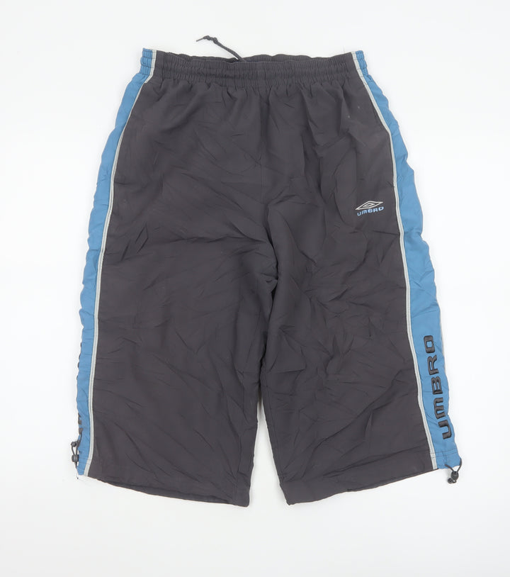 Umbro Men's Grey Blue Cargo Shorts M 32/34 Elastic Waist Sports Style