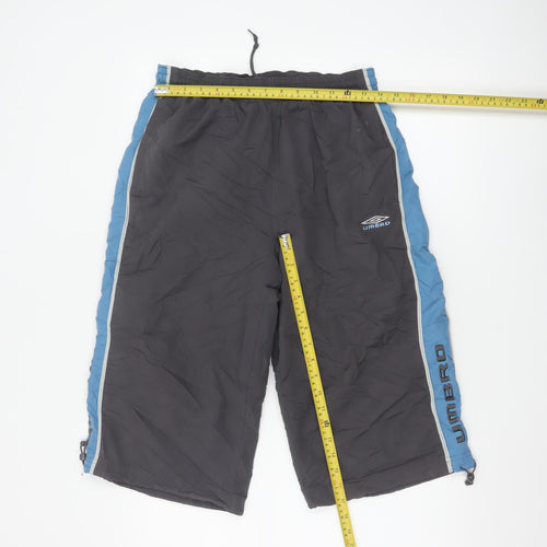 Umbro Men's Grey Blue Cargo Shorts M 32/34 Elastic Waist Sports Style