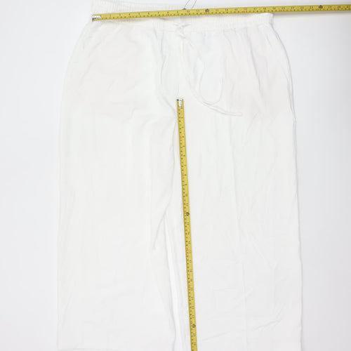 Marks and Spencer Women Ivory Wide-Leg Trousers Size 20