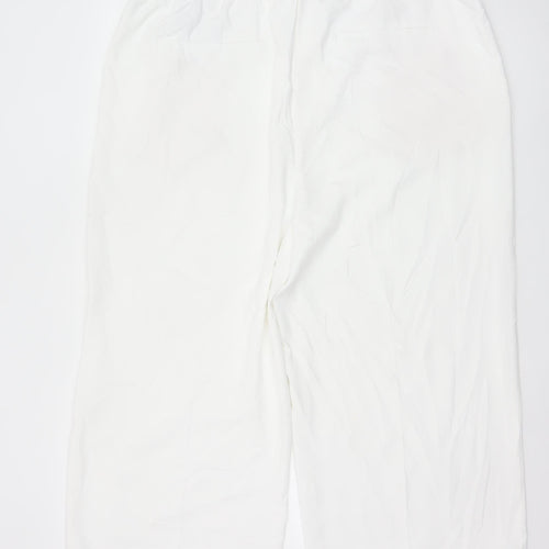 Marks and Spencer Women Ivory Wide-Leg Trousers Size 20