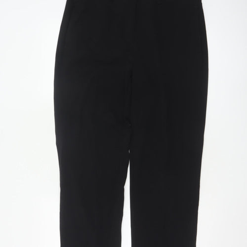 Marks and Spencer Women Black Regular Fit Straight Leg Trousers Size 14