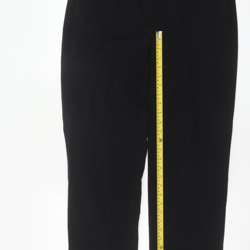Marks and Spencer Women Black Regular Fit Straight Leg Trousers Size 14