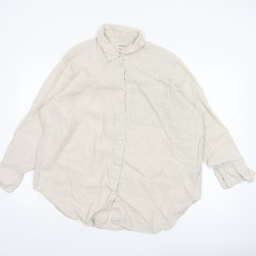 Marks and Spencer Women’s Beige Pure Linen Button-Up Shirt Size 16