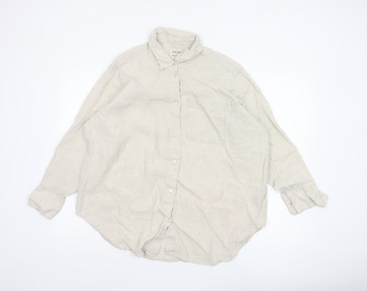 Marks and Spencer Women’s Beige Pure Linen Button-Up Shirt Size 16