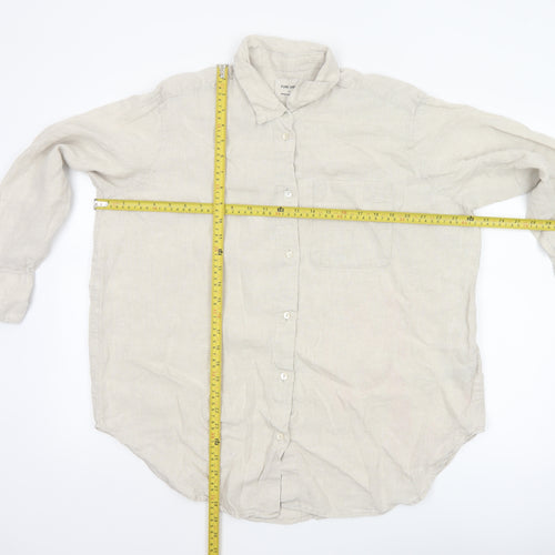 Marks and Spencer Women’s Beige Pure Linen Button-Up Shirt Size 16