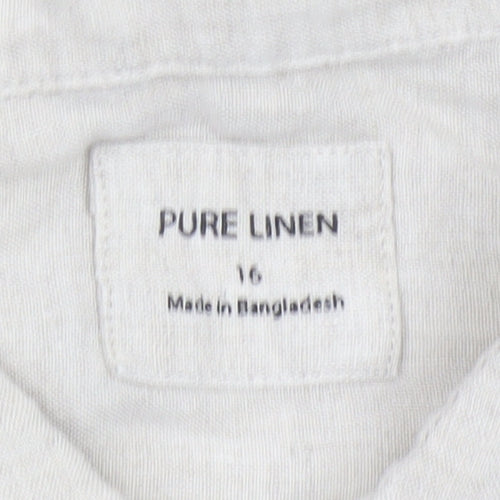 Marks and Spencer Women’s Beige Pure Linen Button-Up Shirt Size 16