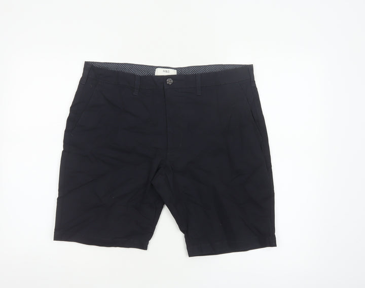 Marks and Spencer Men’s Black 36 Regular Stretch Chino Shorts