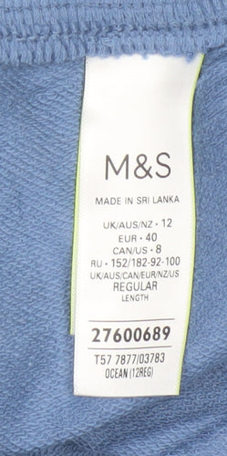 Marks and Spencer Women’s Blue Cotton Jogger Trousers Size 12