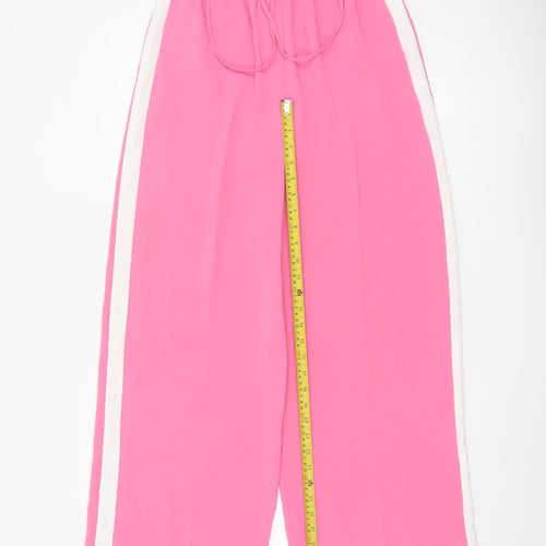 Marks and Spencer Womens Pink Wide-Leg Trousers Size 10