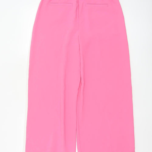 Marks and Spencer Womens Pink Wide-Leg Trousers Size 10