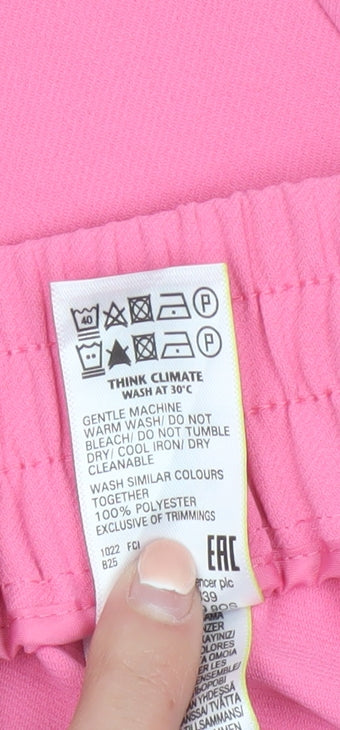 Marks and Spencer Womens Pink Wide-Leg Trousers Size 10