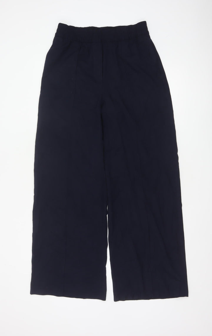 Marks and Spencer Women's Blue Size 10 Wide-Leg Stretch Trousers
