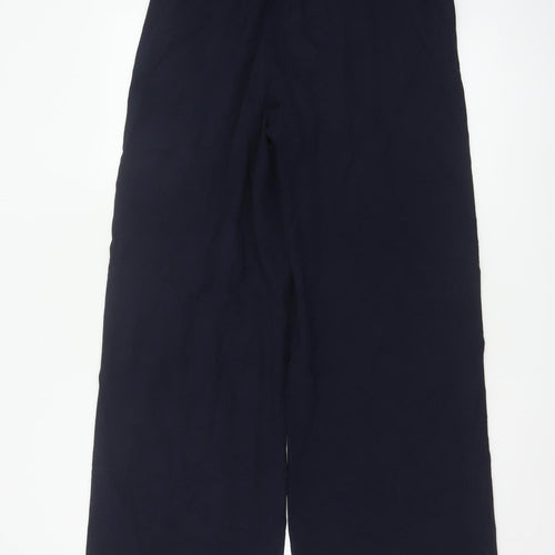 Marks and Spencer Women's Blue Size 10 Wide-Leg Stretch Trousers
