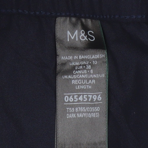 Marks and Spencer Women's Blue Size 10 Wide-Leg Stretch Trousers