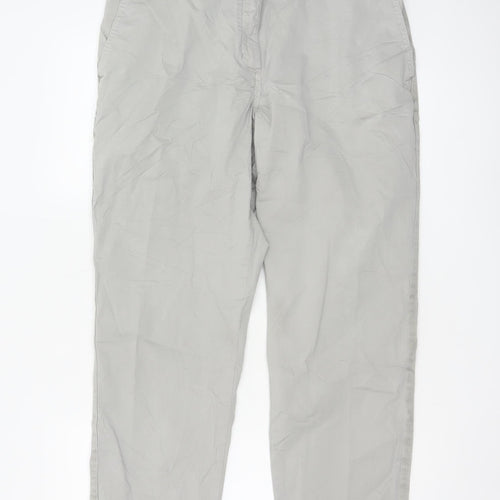 Marks and Spencer Womens Grey Chino Trousers Size 14 Regular Fit