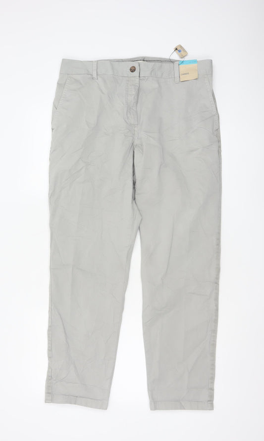 Marks and Spencer Womens Grey Chino Trousers Size 14 Regular Fit