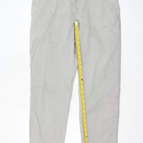 Marks and Spencer Womens Grey Chino Trousers Size 14 Regular Fit