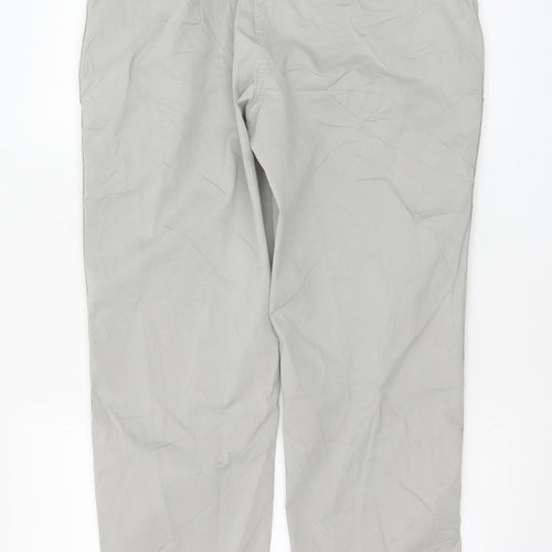 Marks and Spencer Womens Grey Chino Trousers Size 14 Regular Fit