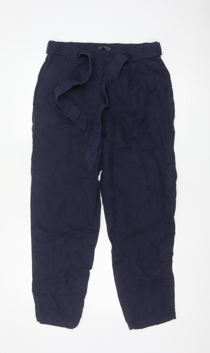 Marks and Spencer Women’s Blue Linen Paperbag Trousers Size 12