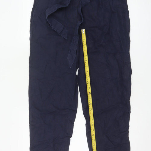 Marks and Spencer Women’s Blue Linen Paperbag Trousers Size 12