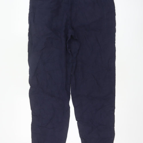 Marks and Spencer Women’s Blue Linen Paperbag Trousers Size 12