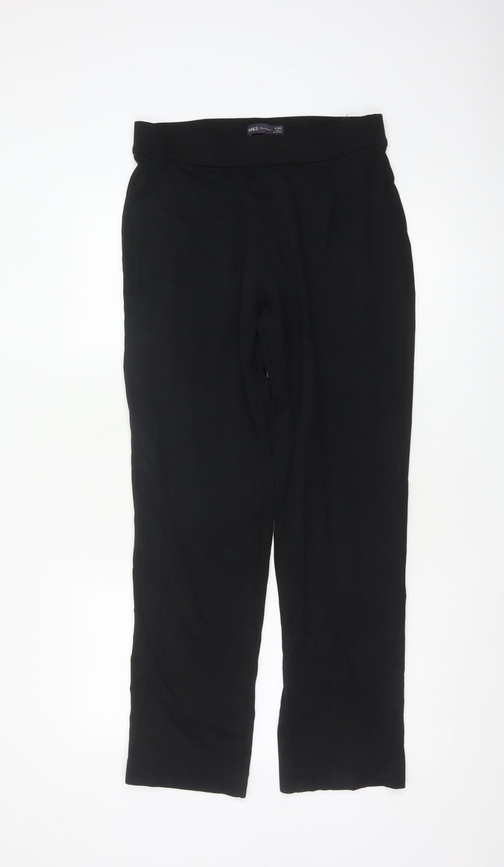 Marks and Spencer Women’s Black Straight Leg Stretch Trousers Size 12