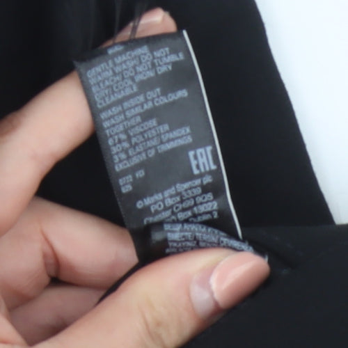 Marks and Spencer Women’s Black Straight Leg Stretch Trousers Size 12