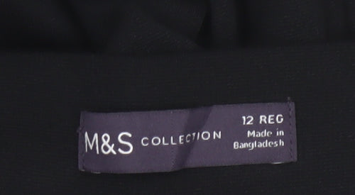 Marks and Spencer Women’s Black Straight Leg Stretch Trousers Size 12