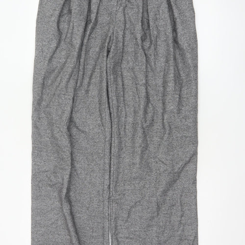 Marks and Spencer Women's Grey Pleated Wide-Leg Trousers Size 12