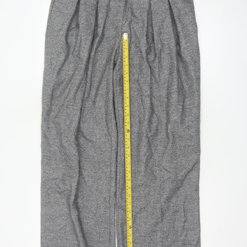 Marks and Spencer Women's Grey Pleated Wide-Leg Trousers Size 12