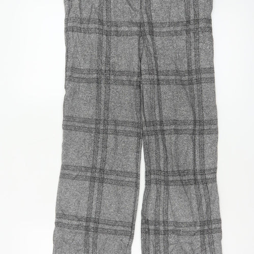 Next Women’s Grey Check Wide-Leg Trousers Size 6