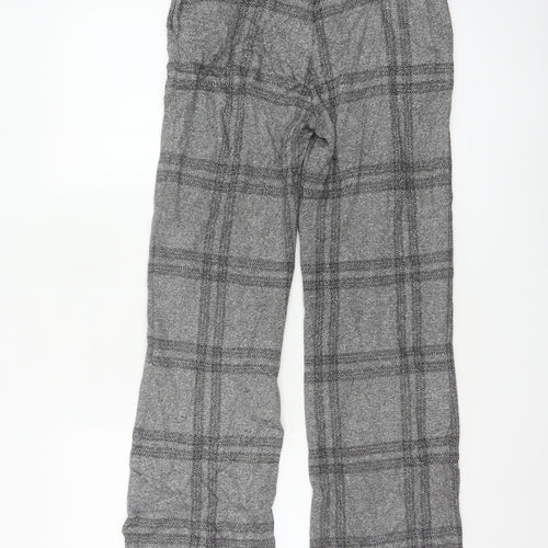 Next Women’s Grey Check Wide-Leg Trousers Size 6