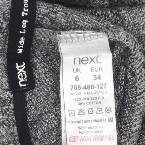 Next Women’s Grey Check Wide-Leg Trousers Size 6
