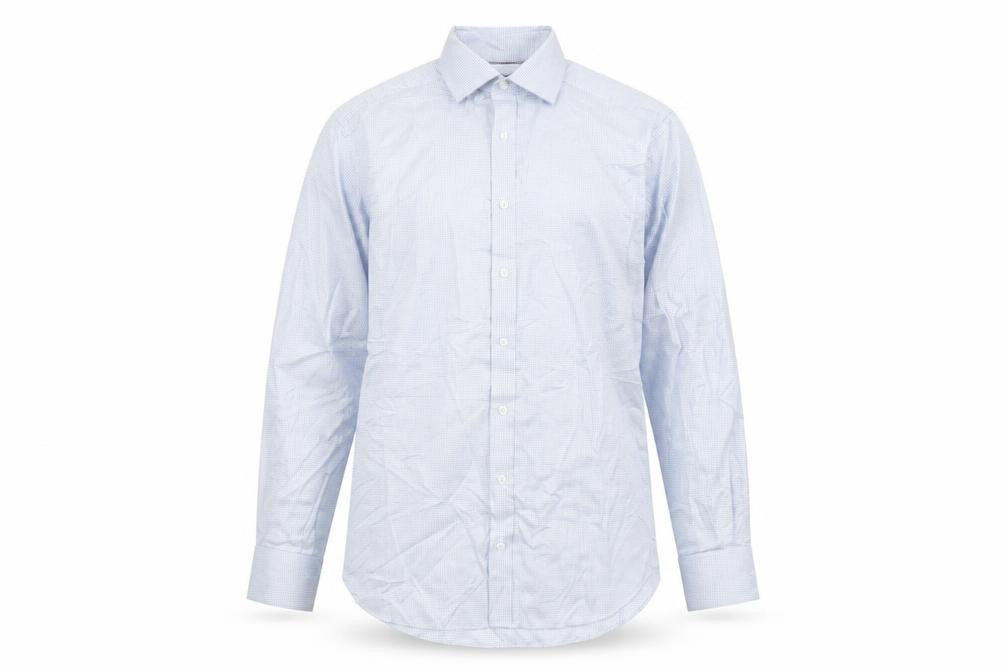 Marks and Spencer Men's Blue Regular Fit Luxury Cotton Dress Shirt 14.5”