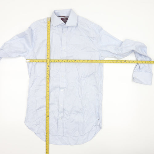 Marks and Spencer Men's Blue Regular Fit Luxury Cotton Dress Shirt 14.5”
