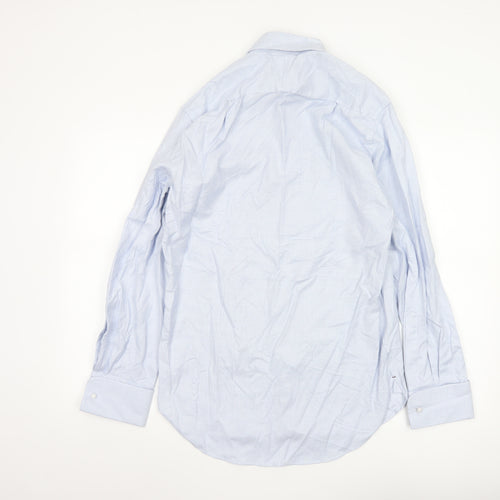 Marks and Spencer Men's Blue Regular Fit Luxury Cotton Dress Shirt 14.5”