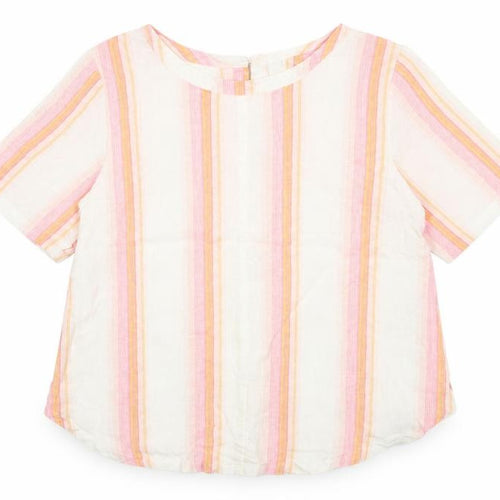 Marks and Spencer Women’s Multicoloured Linen Striped Tunic Blouse Size 12