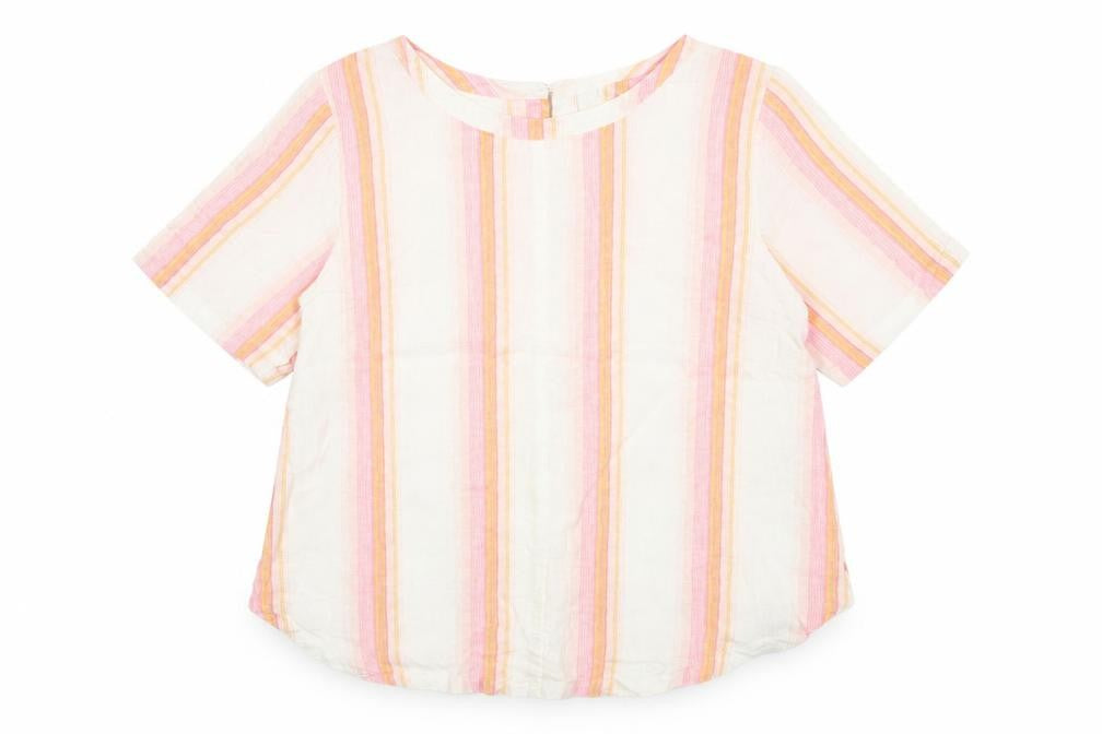Marks and Spencer Women’s Multicoloured Linen Striped Tunic Blouse Size 12