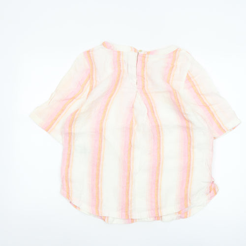 Marks and Spencer Women’s Multicoloured Linen Striped Tunic Blouse Size 12