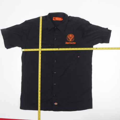 Dickies Men’s Black Jägermeister Work Shirt L Short Sleeve Button-Up