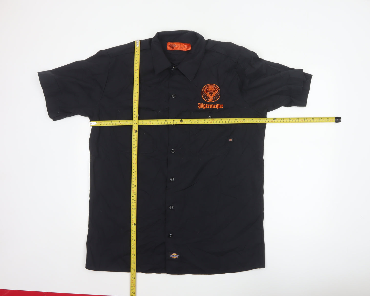 Dickies Men’s Black Jägermeister Work Shirt L Short Sleeve Button-Up