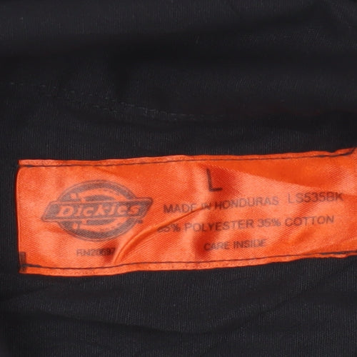Dickies Men’s Black Jägermeister Work Shirt L Short Sleeve Button-Up