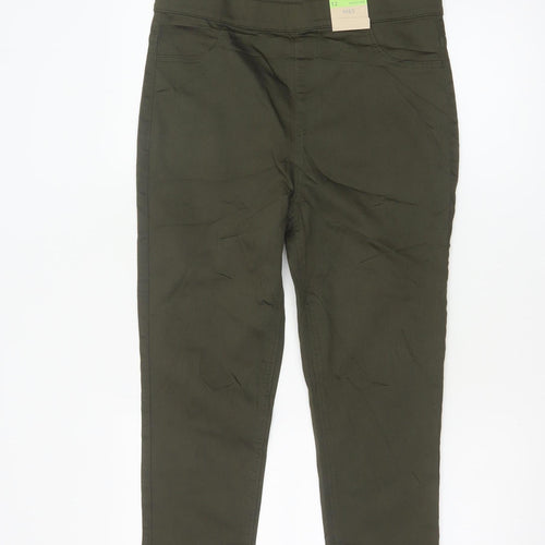 Marks and Spencer Womens Green Size 12 Jegging Trousers Regular Fit
