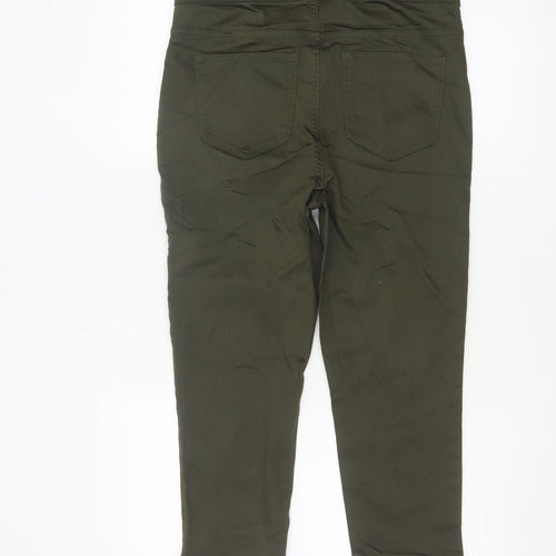 Marks and Spencer Womens Green Size 12 Jegging Trousers Regular Fit