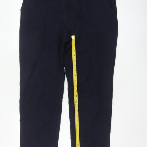 Marks and Spencer Women Blue Size 16 Straight Leg Stretch Trousers