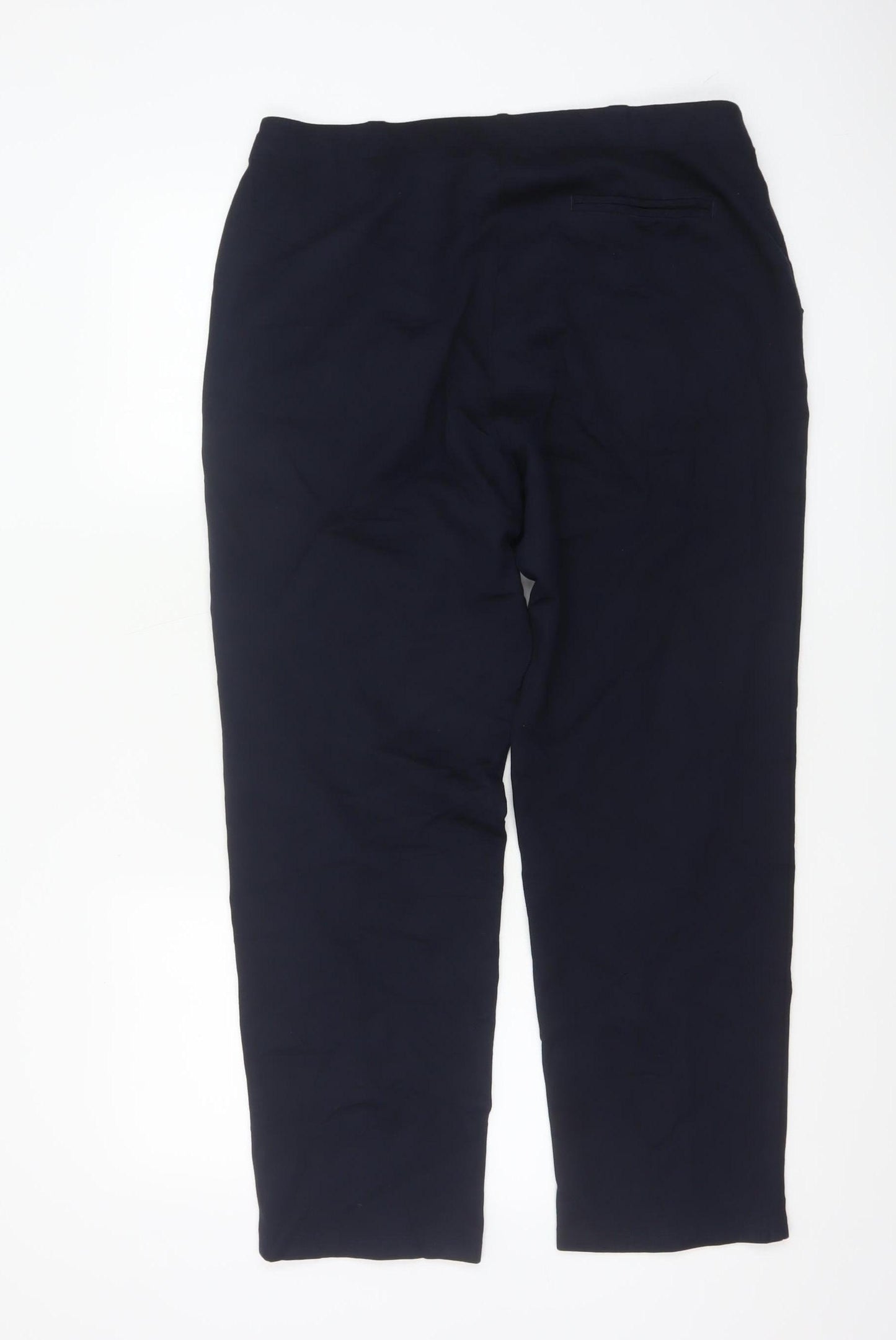 Marks and Spencer Women Blue Size 16 Straight Leg Stretch Trousers