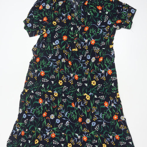 Marks and Spencer Women's Petite Floral Midi A-Line Dress Size 8