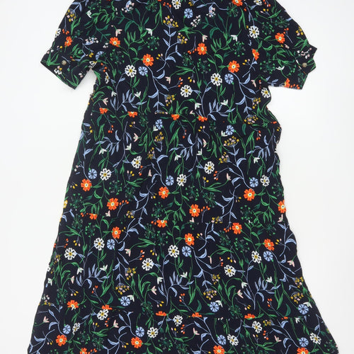 Marks and Spencer Women's Petite Floral Midi A-Line Dress Size 8